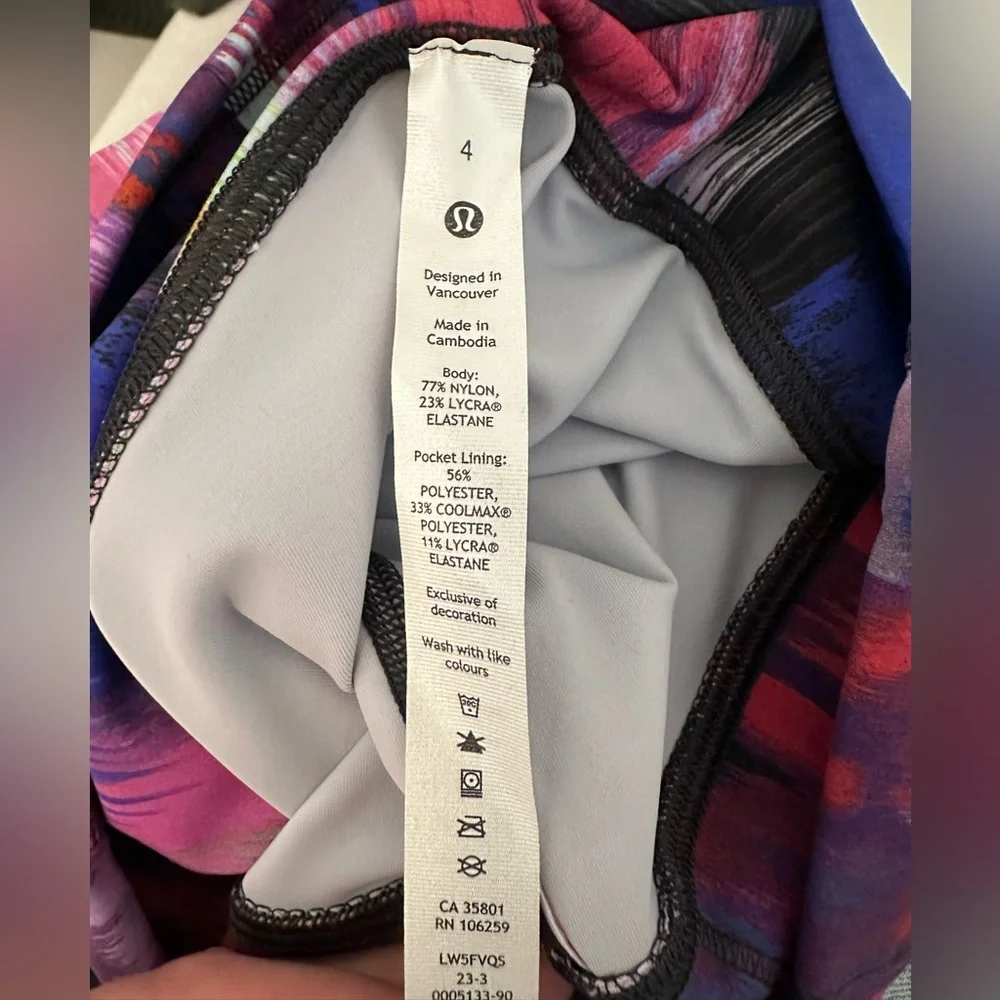 NWT Lululemon Wunder Train High Rise 28" | Pink/Purple Multicolor | Size 4 - Picture 7 of 10